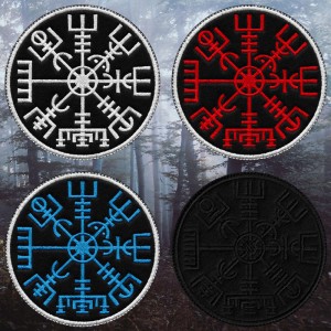 Embroidered Patch Rune Vegvisir / Viking Runic Compass