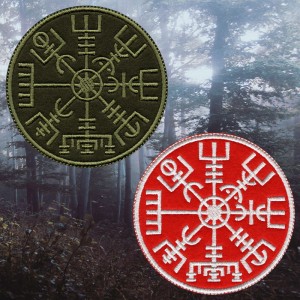 Embroidered Patch Rune Vegvisir / Viking Runic Compass