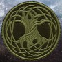 Нашивка вышитая Иггдрасиль / Yggdrasil / Дерево Жизни - Вязь