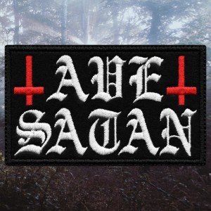 Embroidered Patch Ave Satan Cross
